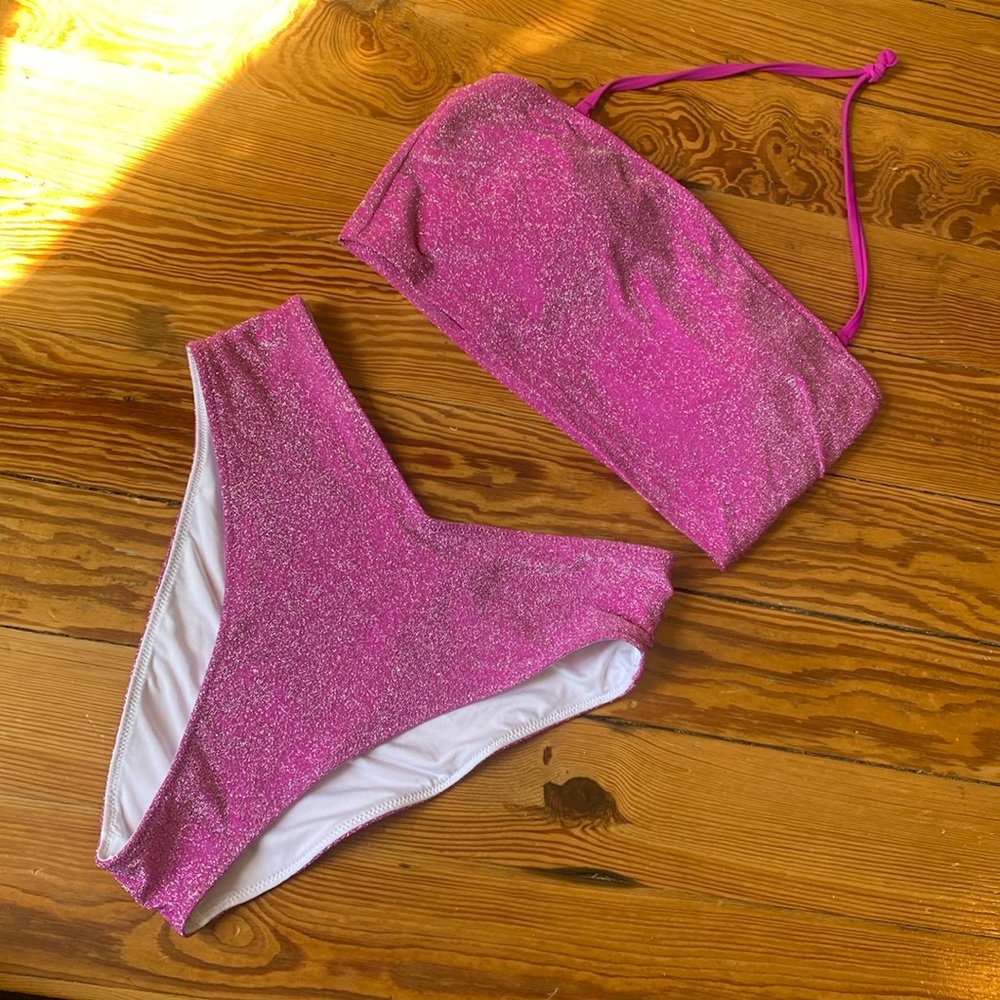 VS PINK pink sparkle 2 piece bikini